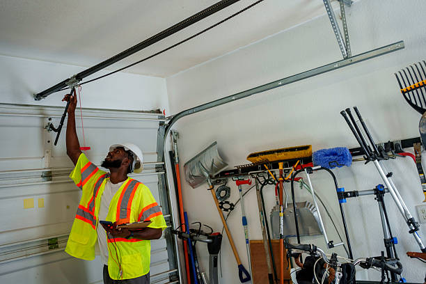 Professional Garage Door Spring Repair technician working in Southern Pines, NC